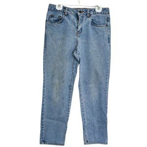 Vintage Mom Jeans Bill Blass Size 8P 100% Cotton Light Wash High Rise Blue Jeans